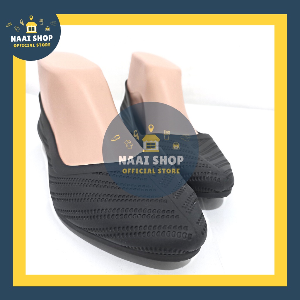 Sepatu Flat Selop Jelly Wanita Model Terbaru Size 36-40 Slop Cewek Motif Lubang Flatshoes Korea Style Murah Slip On Kasual Shoes Terlaris Sepatu Kerja Kuliah HangOut Kekinian Fantofel Remaja Dewasa Pantofel Import Premium Ballerina Verotino A569 Naai shop