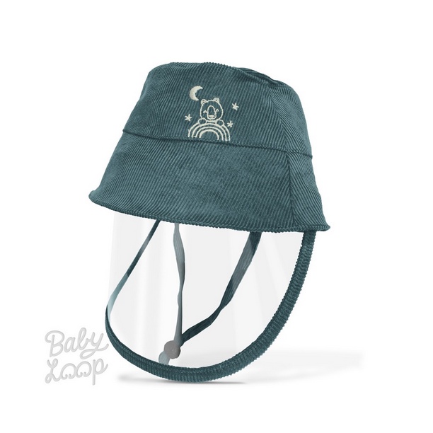 Bucket Hat + Shield Retro Collection - Topi Corona - Baby Loop Detachable Faceshield Topi Anak Kecil Bayi Babyloop