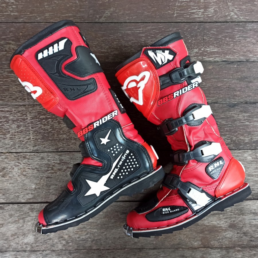 Sepatu MX Cross Trail Trabas Supermoto RNL Red Black
