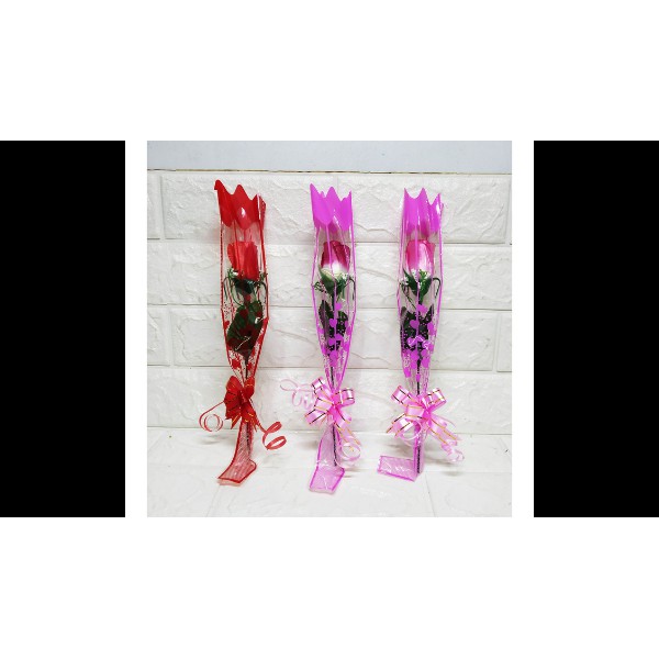 

Bunga Mawar Satin Plastik Merah Pink Romantis Hadiah Kado Souvenir DIY Ulang Tahun Anniversary Ultah