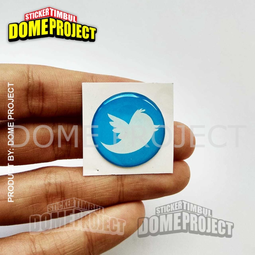 STIKER TIMBUL EMBLEM LAPTOP PC KOMPUTER 3D LOGO TWITTER STICKER AKSESORIS AESTHETIC KEREN