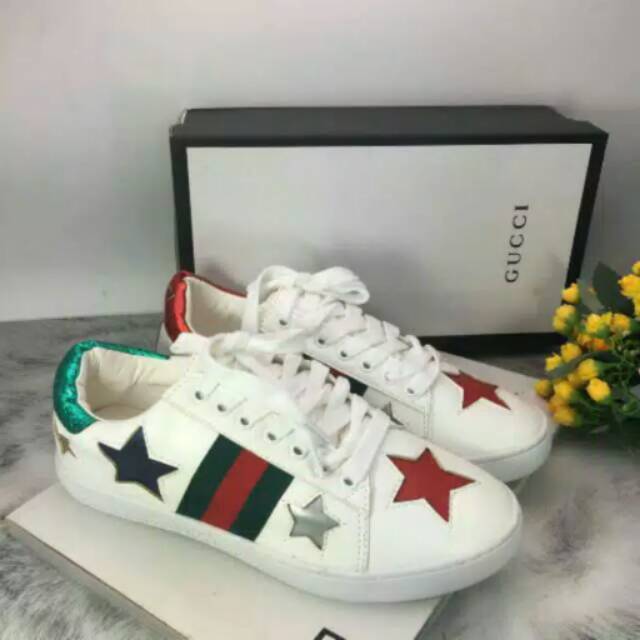 PROMO SEPATU WANITA SLIP ON GUCCI STAR/ GUCCI BINTANG SNEAKER IMPORT