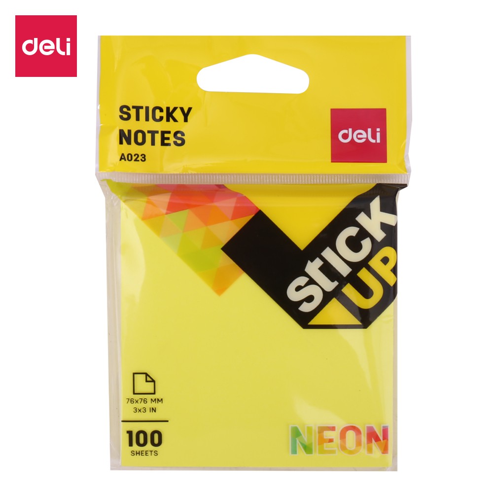 Deli Memo tempel Sticky Notes 50sheets/pad warna neon kertas tulis halus perekat kuat EA02303