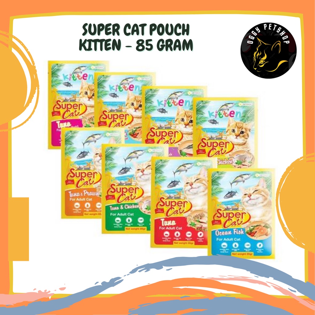 Super Cat Wet Food Pouch 85gr For Kitten Makanan Untuk Anak Kucing