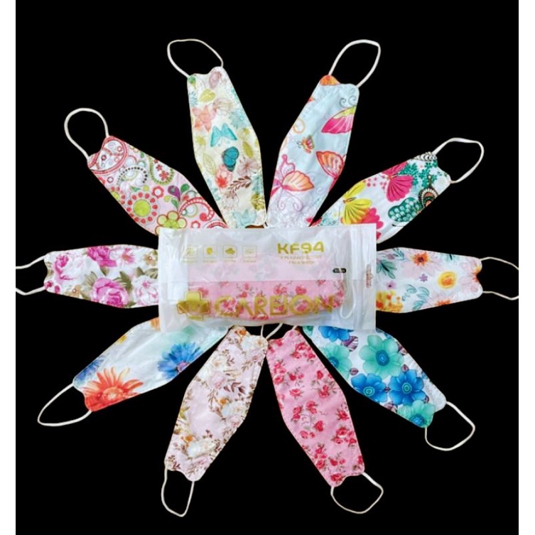 Masker KF94 Motif Bunga Isi 50 Pcs