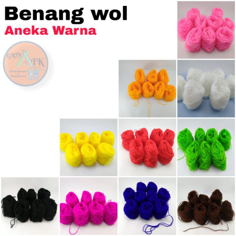 Benang Wol Benang Siet jahit Rajut sulam murah aneka warna