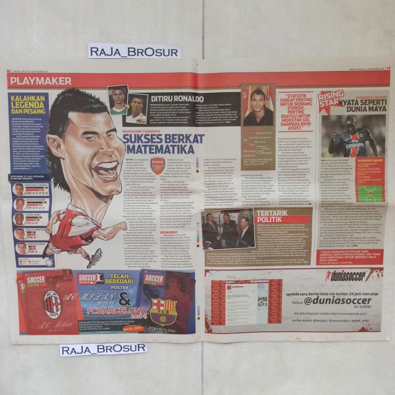 Rubrik koran soccer playmaker Marouane Chamakh Arsenal FC