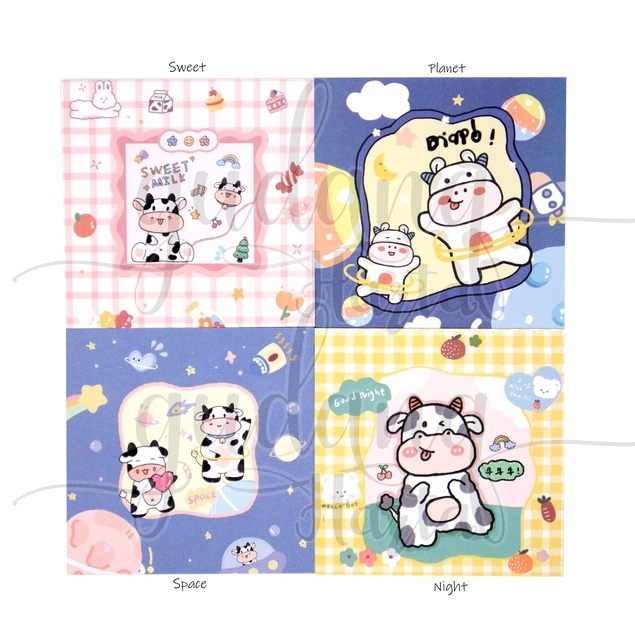 Sticky Notes Cute Cow Notes Motif Sapi Imut DIY Scrapbook GH 301054