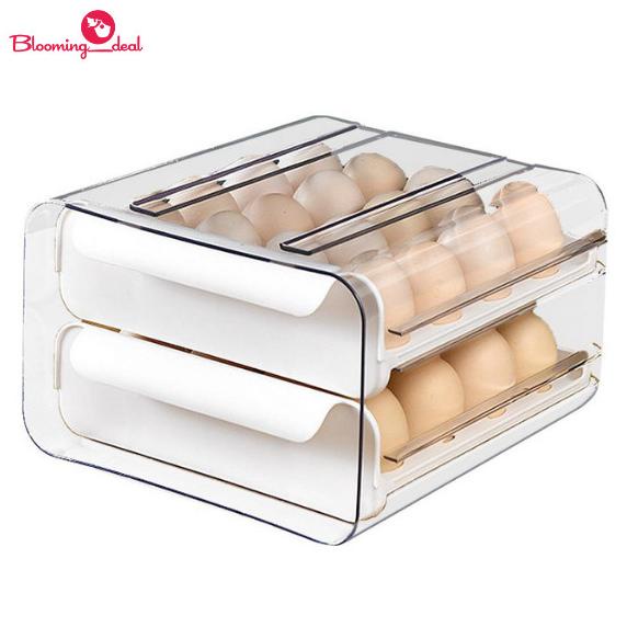 Kotak Penyimpanan Telur 2 Tingkat / Rak Telur Plastik Portable (Jdh32)