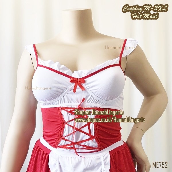 XXXL XXL XL L Lingerie Kostum by Hannah Big Size Costume Maid Pelayan Pembantu ART Jumbo Bigsize 756