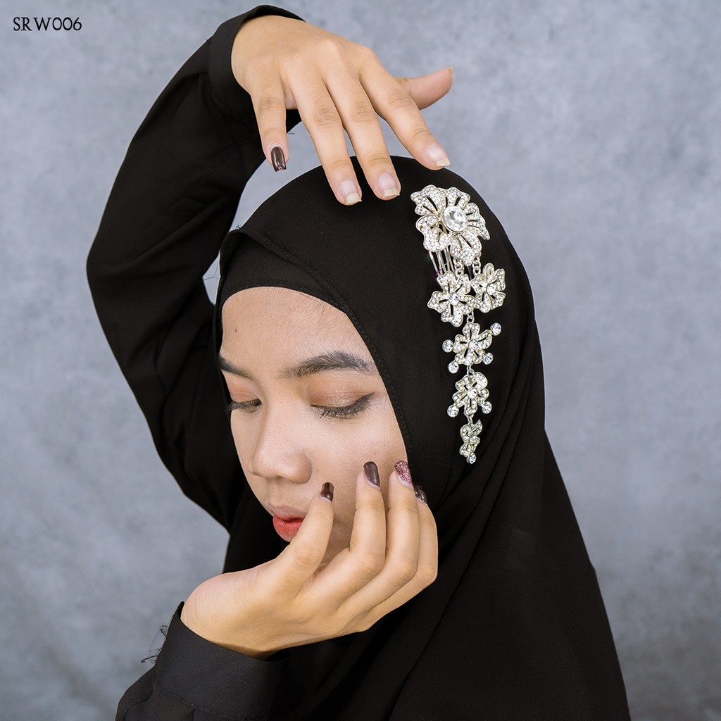 [BISA COD] AKSESORIS HIJAB PERNIKAHAN SIRKAM BRIDAL KUPU SRW006