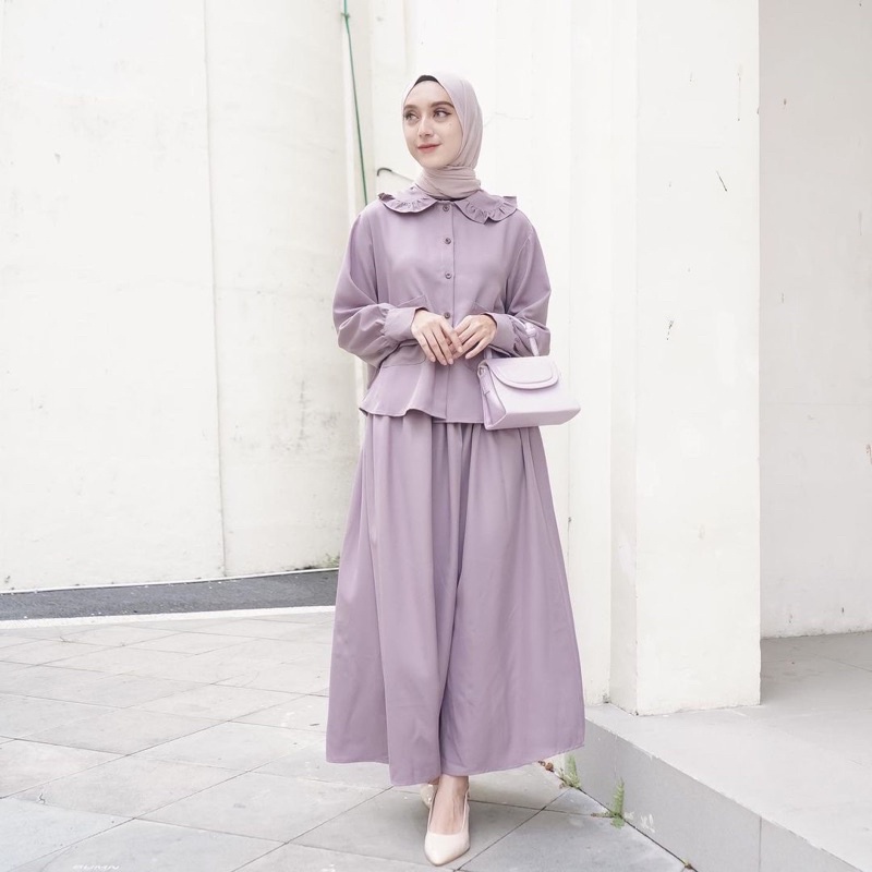 (MSB) ONE SET CANDYANA OVERSIZE DAILY KEMEJA ROK SET WOLFIS