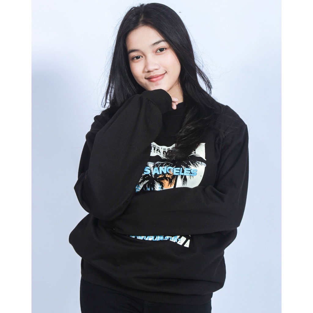 Baju atasan wanita terbaru Sweater Oversize Wanita Baju Wanita Santa Monica Sunset LA