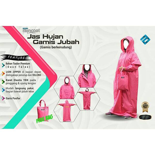 JAS HUJAN SET GAMIS JUBAH BY AZZAM RAINCOAT ANTI AIR TASLAN