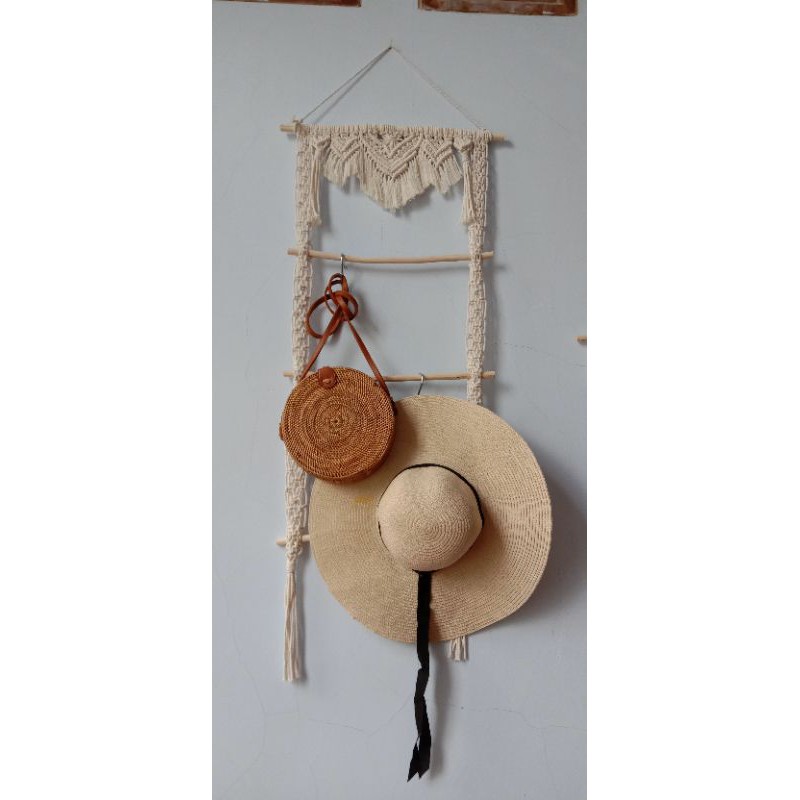 READY STOK) macrame gantungan kerudung/ gantungan kain / macrame wall hanging (HD 124)