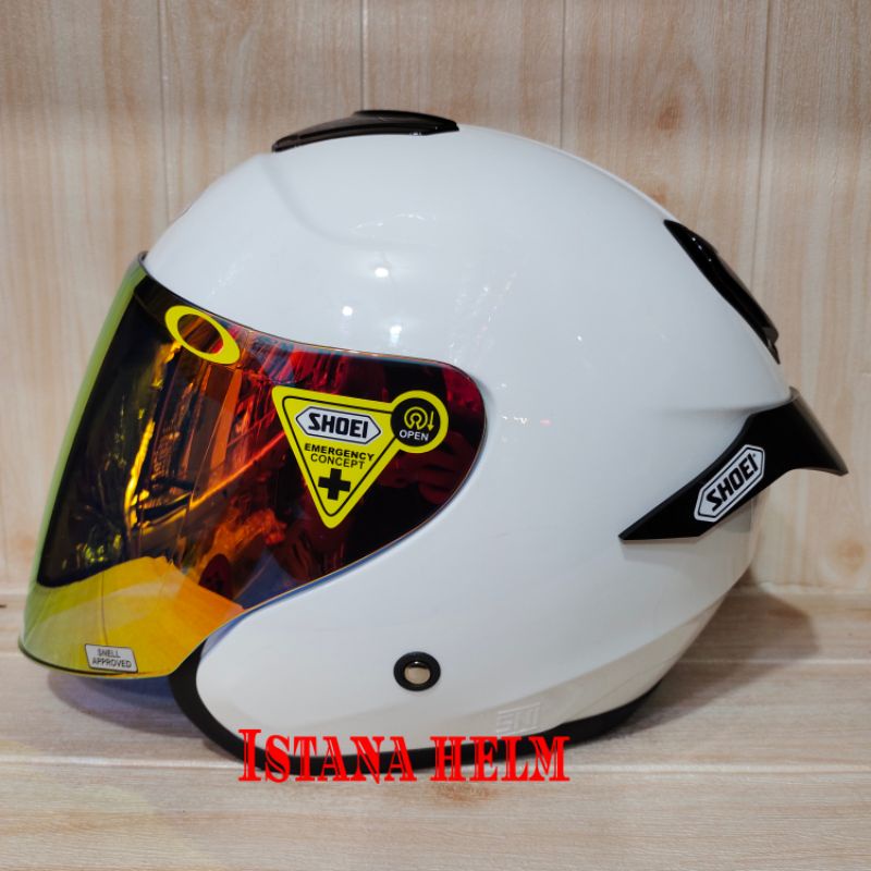 HELM DYR MODEL KYT KYOTO WHITE  PAKET GANTENG +VISOR VENOM+SPOILER