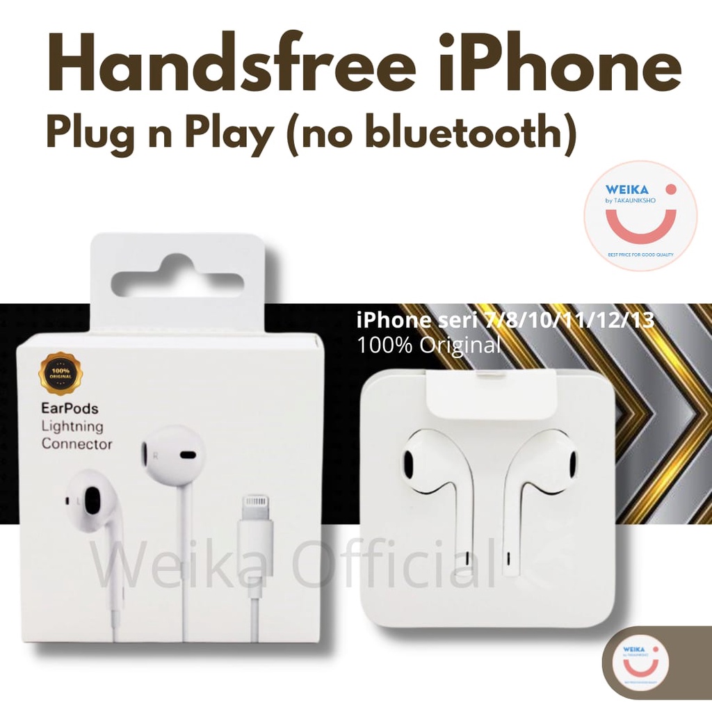 Handsfree iP 7/8/X/XR/XS MAX/11/12 Lighting Connector Konektor Headset