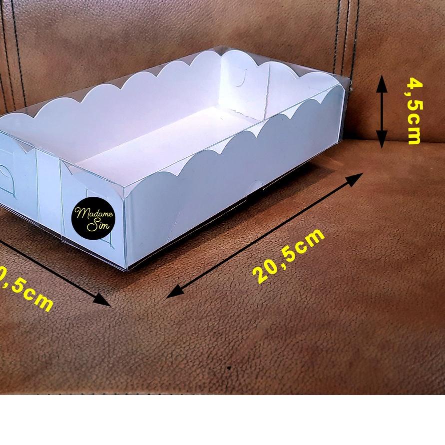 

Terlaris BOX MIKA PUTIH - DUS KUE - KOTAK - KARDUS 20 x 10 x 4,5 CM ISI 10 PCS