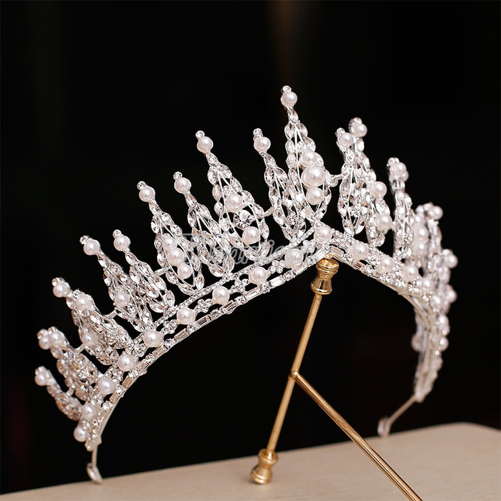 New Bridal Exquisite Rhinestone Pearl Crown Headband Hair Accessories and Makeup Princess Wedding Accessories