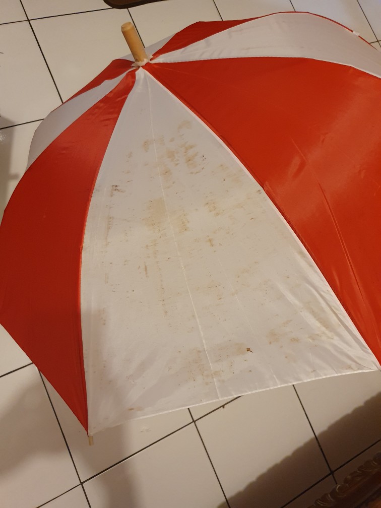 Payung Tongkat Bicolor Merah Putih  Kombinasi Promosi Murah Supplier Hut Ri 17an 17 Agustus Sablon