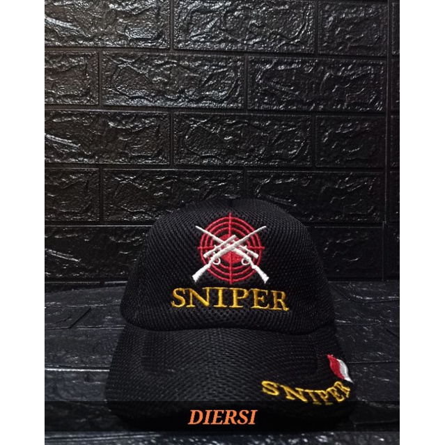 TOPI DOUBLE MESH BORDIR SNIPER/TOPI SNIPER BORDIR TERBARU 2021