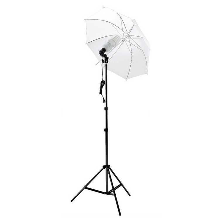 Set Payung softbox Diffuser Umbrella Fotografi Studio 84CM Bohlam 45W