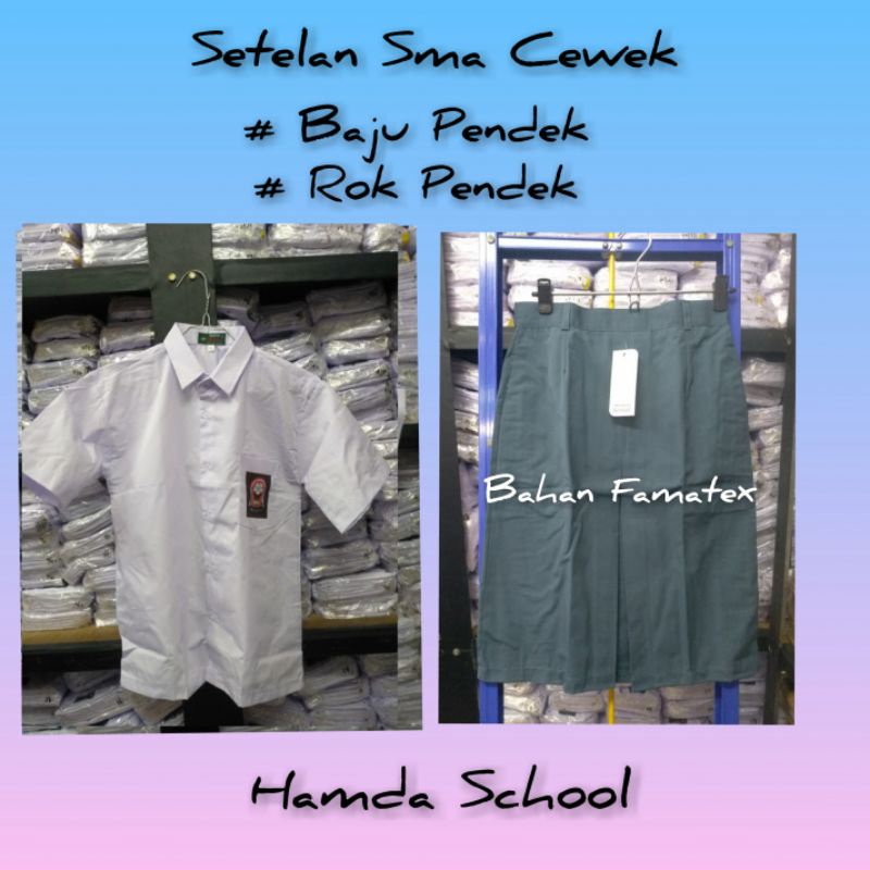 Setelan Sma Cewek Baju Pendek Rok Pendek Seragam Sekolah