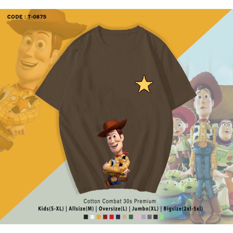 KAOS WOODY TOYS STORY COTTON 30S PREMIUM