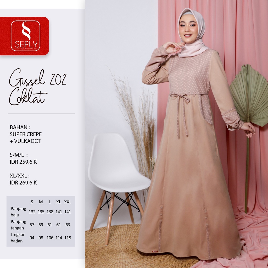 GAMIS TERBARU 2021 SEPLY GISSEL 202 COKLAT