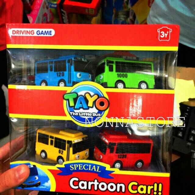 Mainan Anak Pull Back Mobil Bis Bus Tayo Tano Komplit 