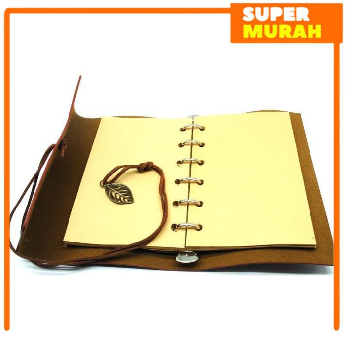 

Bestoyard Buku Catatan Binder Kulit Retro Leaf Kertas A5 -Bsd666-Brown