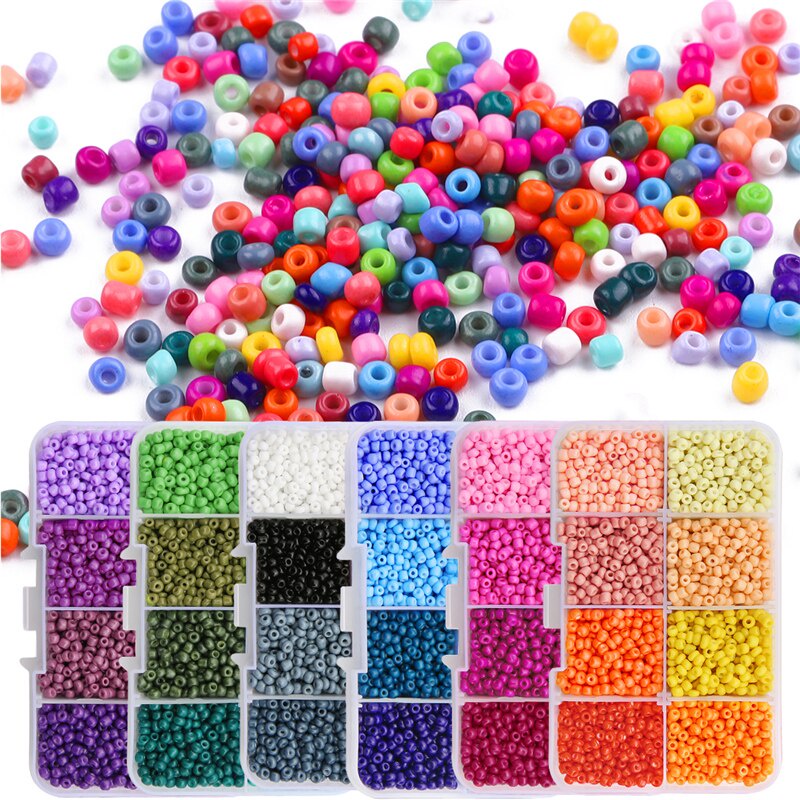 3400 Pcs/Box 3mm Manik-manik Biji Kaca Ceko Pesona Kristal Spacer Manik-manik Warna-warni Untuk Gelang Membuat Perhiasan Kit DIY Aksesoris Set