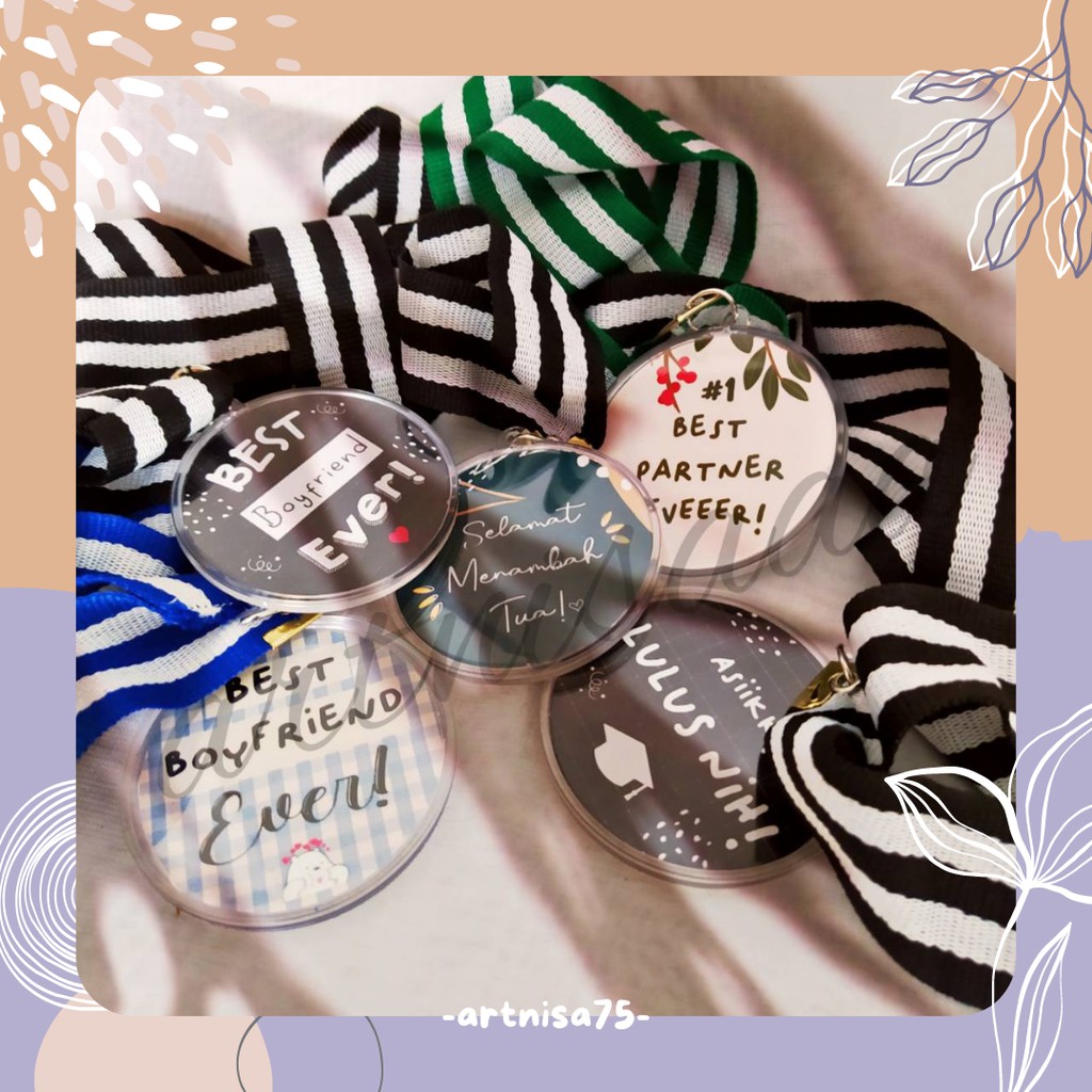 MEDALI CUSTOM 2 SISI/MEDALI WISUDA/KADO WISUDA/SOUVENIR MURAH/MEDALI CUSTOM ULANG TAHUN