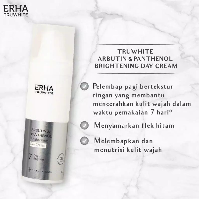 ERHA TRUWHITE ARBUTIN & PANTHENOL BRIGHTENING DAY CREAM 30gr / ERHA TRUWHITE / DAY CREAM ERHA