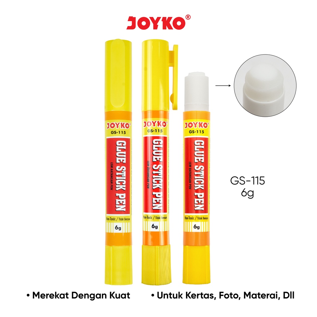 

Lem Batang Pen Glue Stick Pen Joyko GS-115 6gr