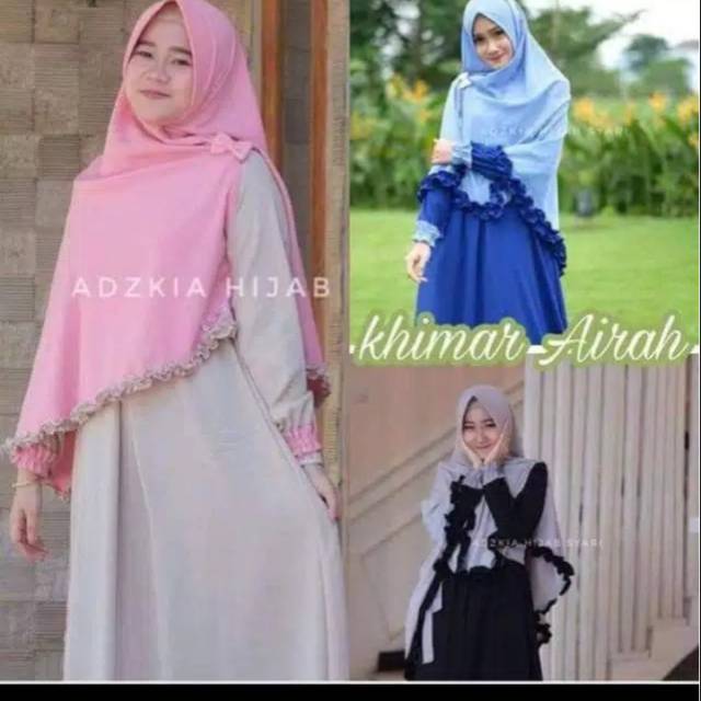 Khimar pet jumbo Aira / Khimar kriwil belah pita