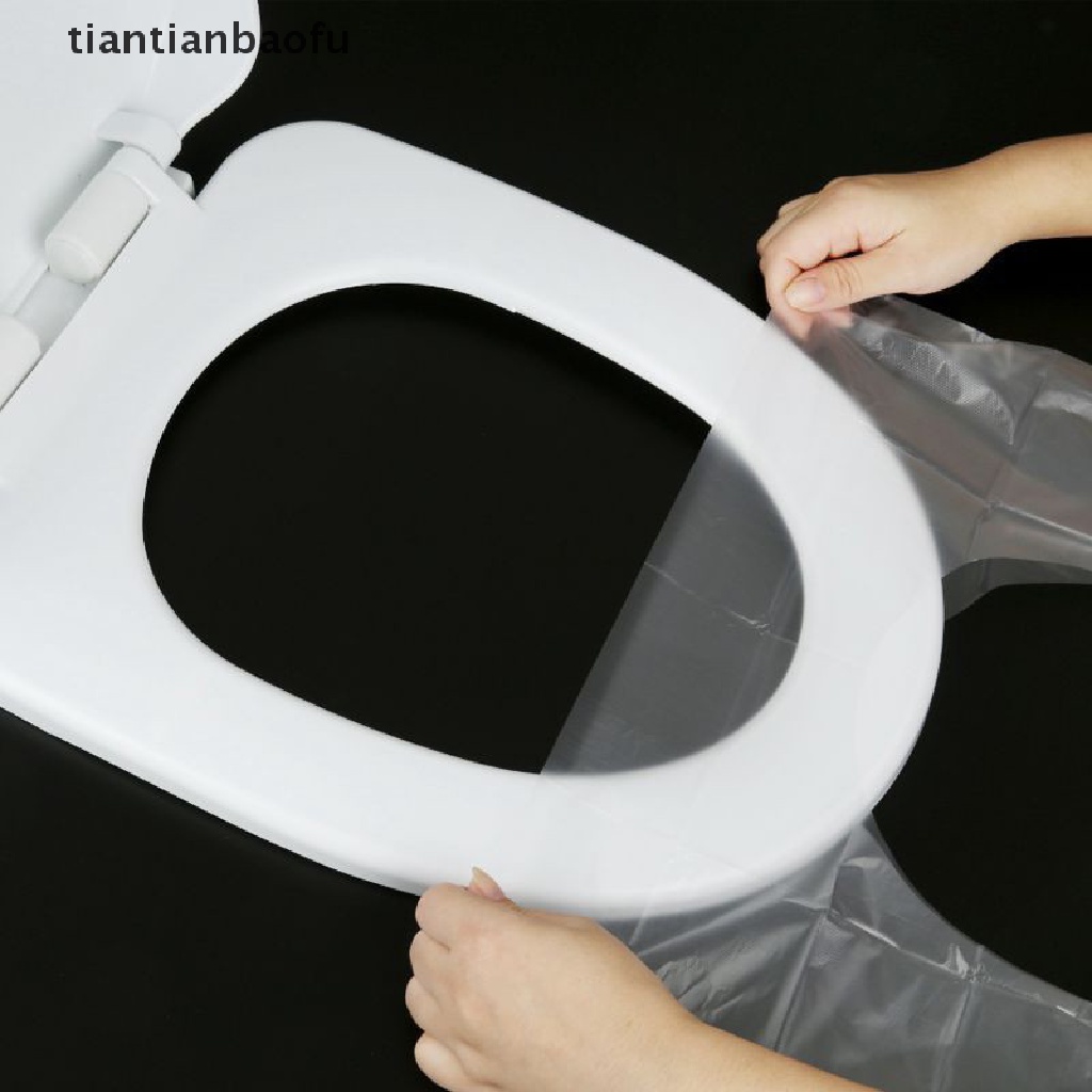 [tiantianbaofu] 50pcs Disposable Travel Safety PE Plastic Toilet Seat Cover Mat Cushion Mat Boutique
