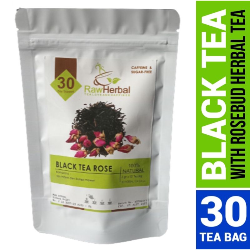 Black Tea Rose : Teh Hitam &amp; Bunga Mawar Isi 30 Tea Bag