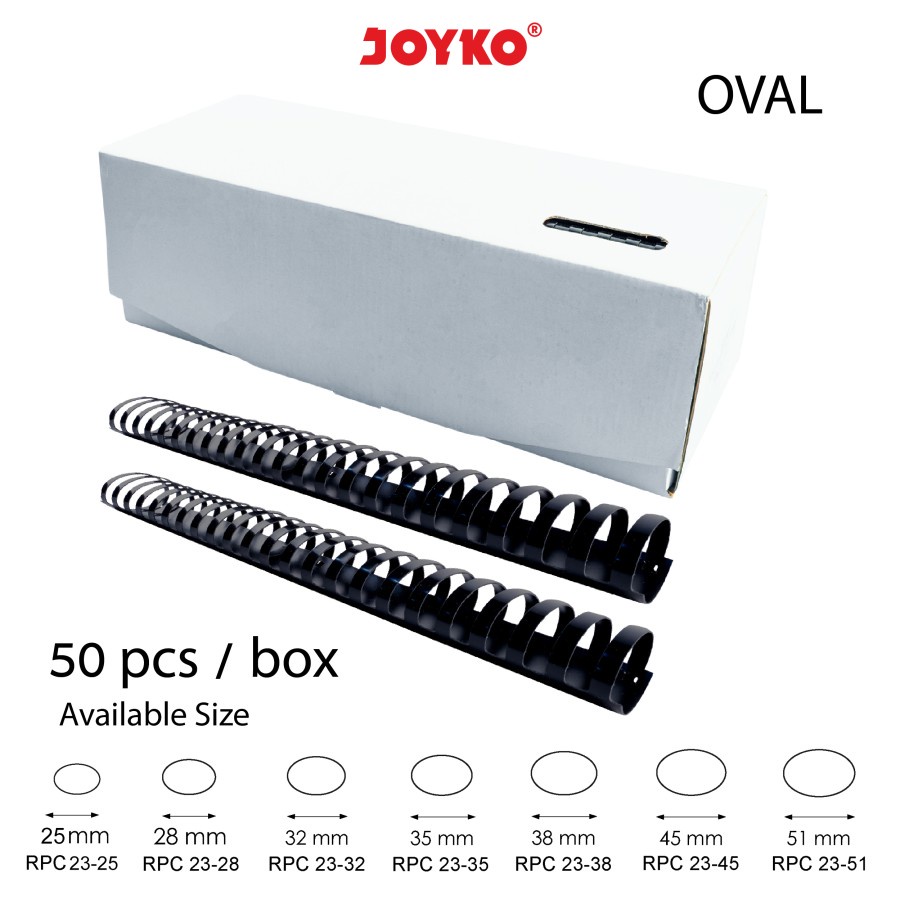 

[1 Box] RPC 23-45 Oval JOYKO Binding Ring Plastic Comb Spiral F4