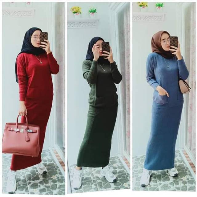 Set rajut import baju wanita kekinian
