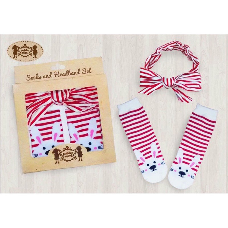 Petite Mimi Kaos Kaki Bandana Bayi / Bando Gift Set