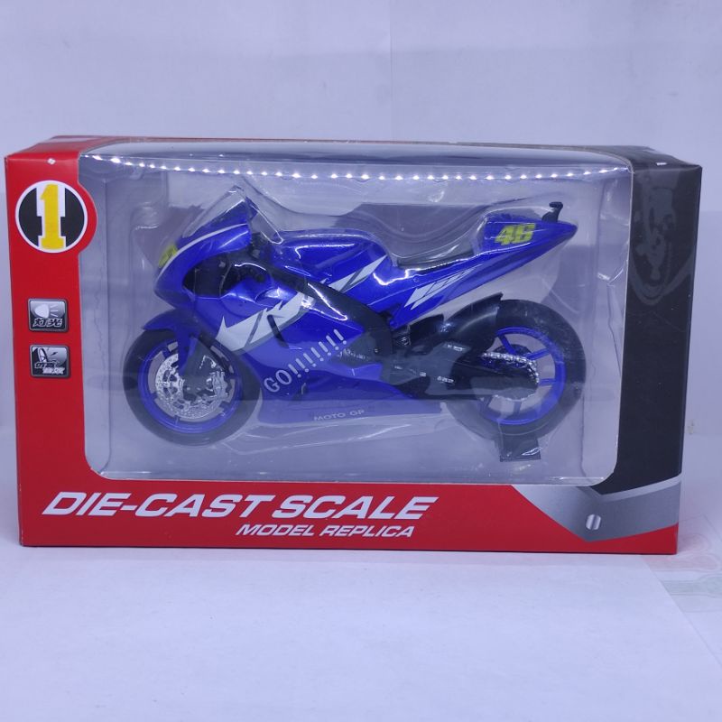 Diecast miniatur motogp Valentino rossi yamaha YRZ-M1 46 World Championship 2005 1:12