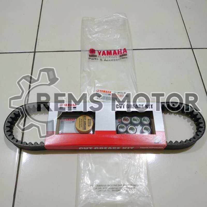 V-BELT SET B3F AEROX LEXI ORIGINAL YAMAHA VBELT V BELT ROLLER ROLER GEMUK CVT ORI YGP