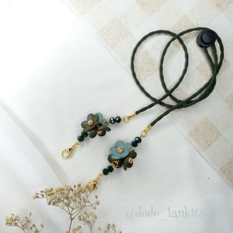 Strap Masker 2in1 Flower Series | Kalung Masker 2in1 Aesthetic | Strap Masker 2in1 Flower Premium | 