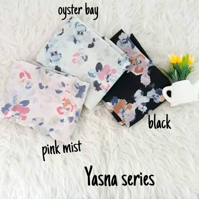 Hijab Yasna/Hijab Segiempat/Jilbab Segi Empat/Kerudung Segi4/Square Motif Abstrak/Polycotton