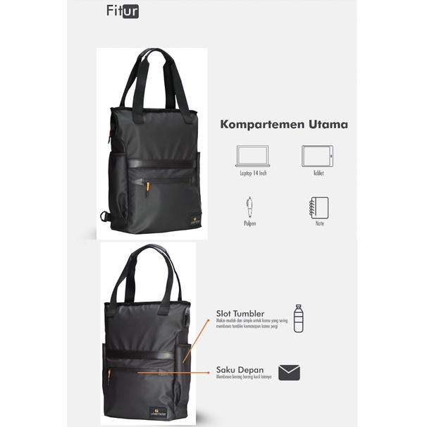 FIRM BLACK |ManNeedMe x URBAN| Tas Ransel Pria Backpack Jinjing Tote Bag ORIGINAL