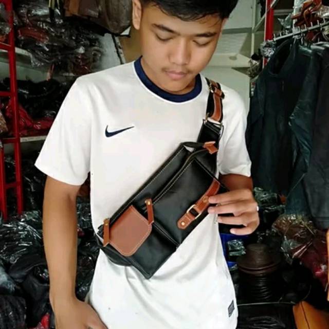 Waistbag asli kulit waistbag pria