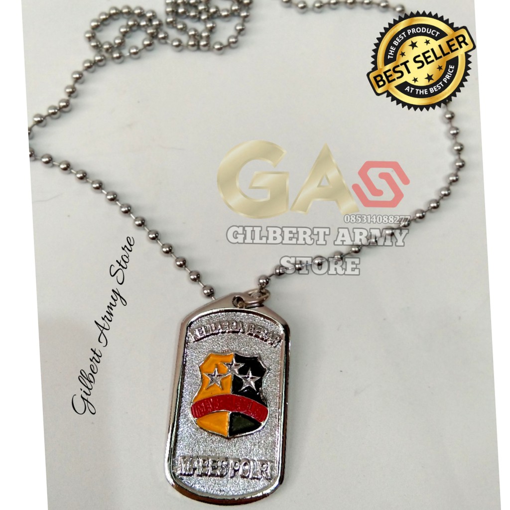 GILBERT ARMY STORE-Kalung Mabes Polri-Kalung Militer Cor Logo Mabes Polri Grosir