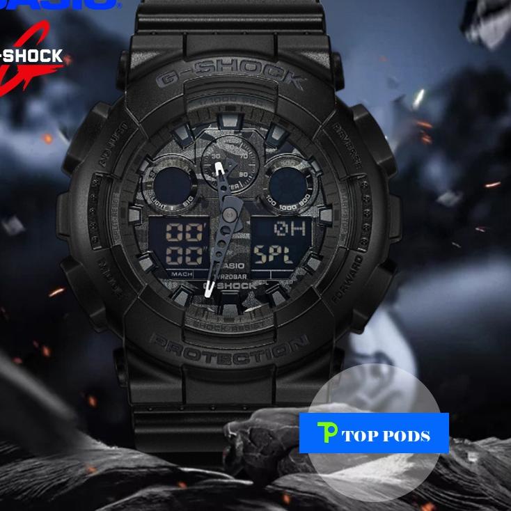 Paling Diminati.. Jam Tangan Original Casio G-SHOCK GA100 GA110 Black Tahan Air Tali Berubah Warna J