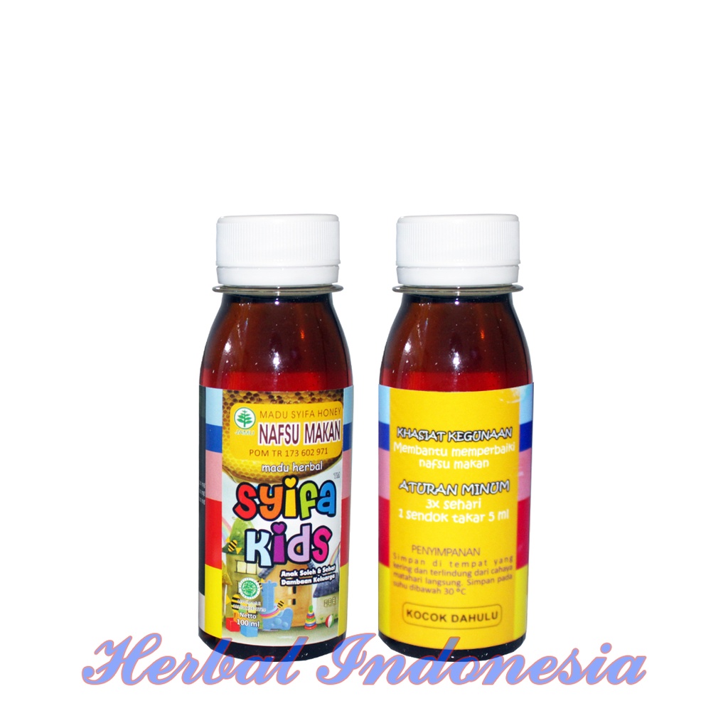 Madu Anak Herbal Syifa Kids HIU NAFSU MAKAN Isi 100ml - Cacingan, Sembelit, Masuk Angin, Gemuk